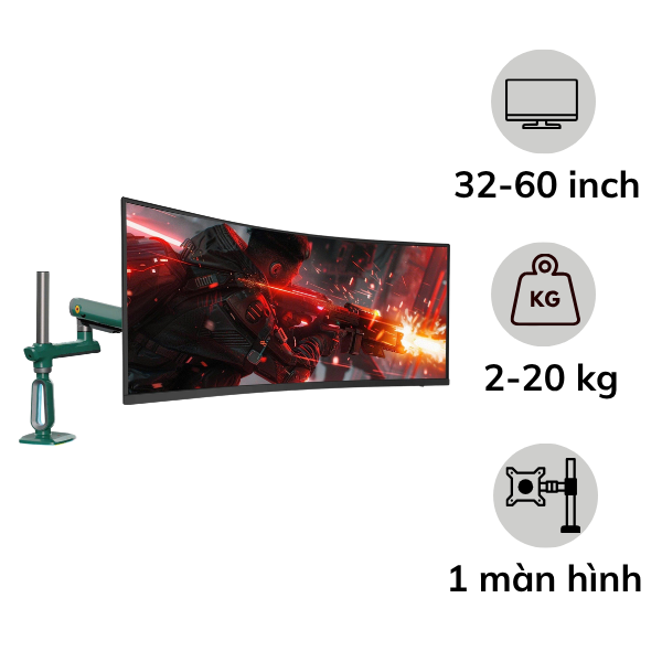 Giá treo màn hình máy tính North Bayou Led RGB K7 32-60 inch