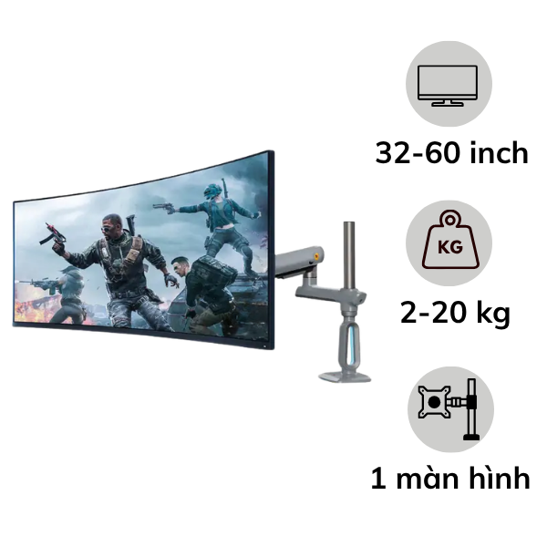 Giá treo màn hình máy tính North Bayou Led RGB V8 32-60 inch