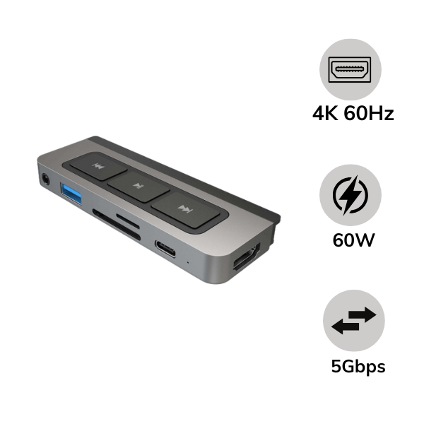 Hub chuyển đổi HyperDrive 6 in 1 Media Type-C cho iPad HD449