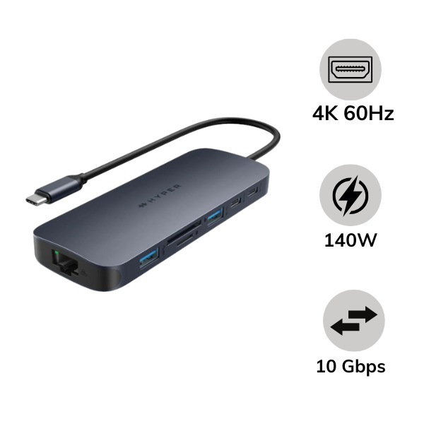 Hub chuyển đổi HyperDrive Next 11 in 1 Port Type-C Dual 4K HDMI HD4006GL