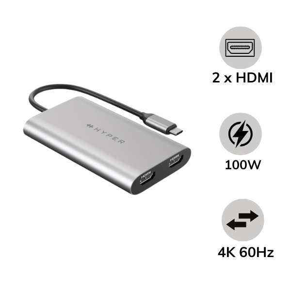 Hub chuyển đổi HyperDrive Type-C to Dual 4K HDMI (2 màn hình)