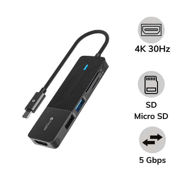Hub chuyển đổi Mazer 5 in 1 Type-C Infinite.Multimedia Pro MULTI7001C