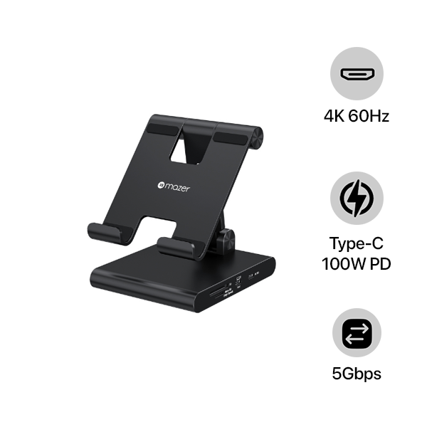 Hub chuyển đổi Mazer 8 in 1 Type-C Infinite.Multimedia Pro & Tablet Stand