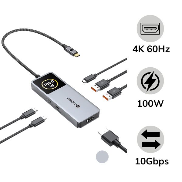 Hub chuyển đổi Type-C Mazer 6 in 1 Ai InfiniteHub Ultra
