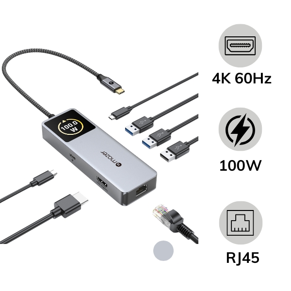 Hub chuyển đổi Type-C Mazer 7 in 1 Ai InfiniteHub Ultra