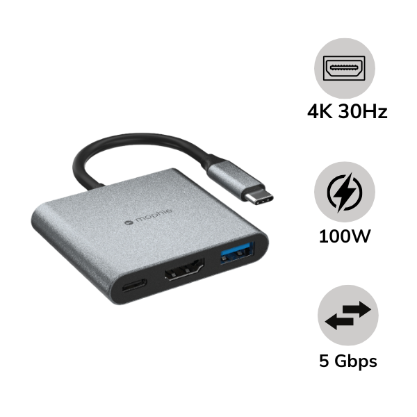 Hub chuyển đổi Type-C Mophie 3 in 1