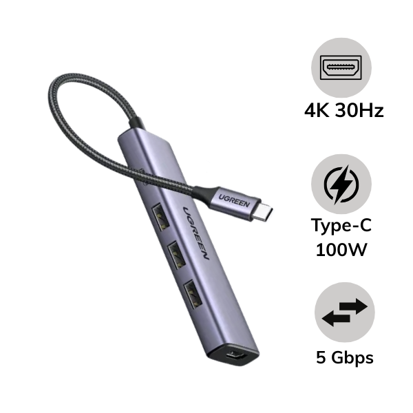 Hub chuyển đổi Ugreen Type-C 5 in 1 CM511