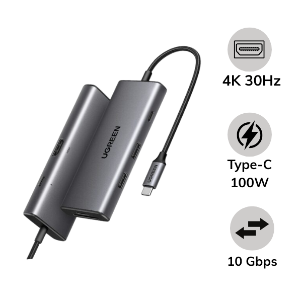 Hub chuyển đổi Ugreen Type-C 7 in 1 CM498