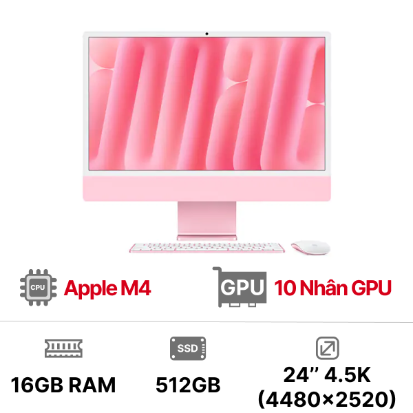 iMac M4 2024 24 inch 10CPU 10GPU 16GB 512GB SSD | Chính hãng Apple