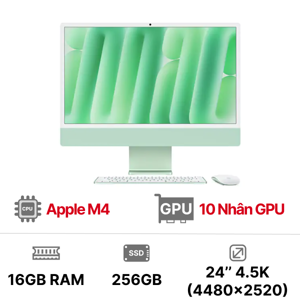 iMac M4 2024 24 inch 10CPU 10GPU 16GB 256GB SSD | Chính hãng Apple