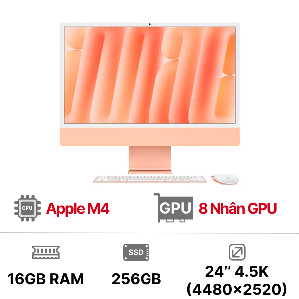 iMac M4 2024 24 inch 8CPU 8GPU 16GB 256GB SSD | Chính hãng Apple