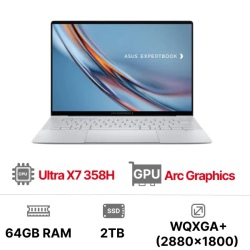 Laptop Asus ExpertBook Ultra B9406CAA-X7642TW (Intel Core Ultra X7-358H | 64GB LPDDR5x | 2TB | Intel Graphics | 14 inch 2.8K OLED | Windows 11 | Touch | Xám | 3Y)