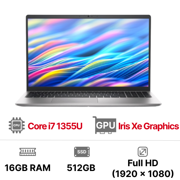 Laptop Dell 15 DC15250 71084747 (Intel Core I7 1355U, 16GB, 512GB, Intel Iris Xe Graphics, 15.6inch FullHD, Windows 11 Home, Bạc)