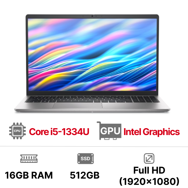 Laptop Dell 15 DC15250 71092479 (i5-1334U Ram 16GB SSD 512GB 15.6 inch Office Microsoft 365 Windows 11 Home 1Y Bạc)