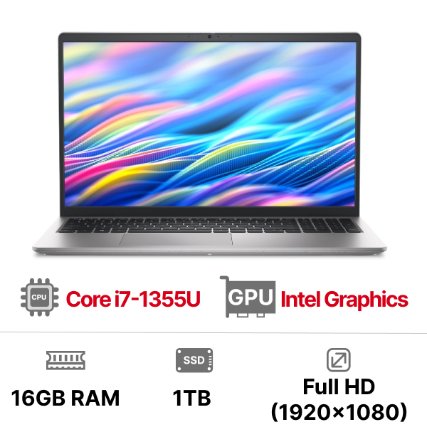Laptop Dell 15 DC15250 DC15250-i7U161W11SLU-5 (Intel Core i7-1355U | 16GB | 1TB SSD | 15.6 FHD, UMA | Win11 | Office Home 24 | Bạc)