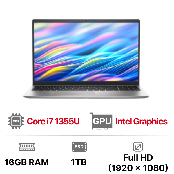 Laptop Dell 15 DC15250 i7U161W11SLU (Intel Core i7-1355U | 16GB | 1TB | 15.6 inch FHD IPS | Win 11 | Office | Bạc)