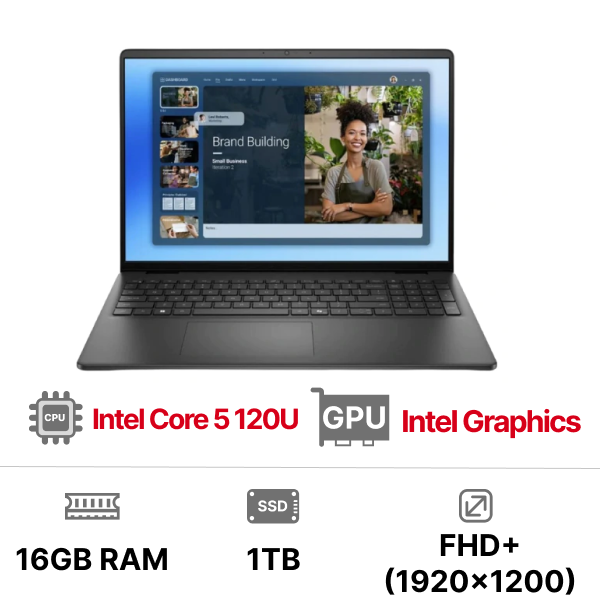 Laptop Dell 16 DC16250 71100513 (Intel Core 5 120U | 16GB DDR5 | 1TB | Intel Graphics | 16 inch FHD+ | Windows 11 | Office+M365B | Đen)