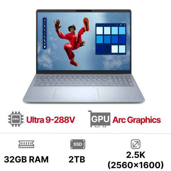 Laptop Dell 16 Plus DB16250 X65NW9 (Ultra 9-288V|32GB|2TB|OB|16 inch 2.5K|Win11+Office)