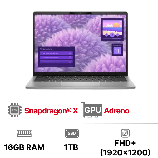 Laptop Dell Inspiron 14 5441 N4O10552W1 (Snapdragon X Plus -X1P-64-100 16GB 1TB SSD 14 inch FHD+ Win 11 Office Microsoft 365 Basic 1Y Grey 2Y)