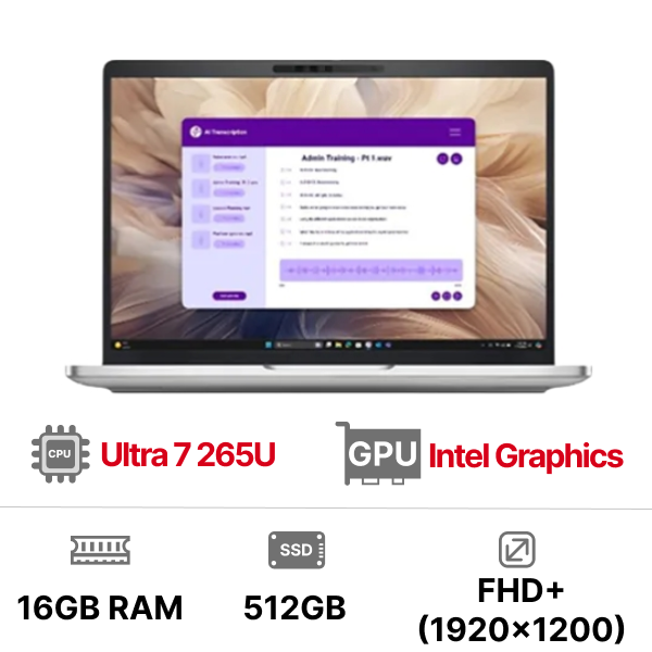 Laptop Dell Pro 13 Plus PB13250 42LTU7PB13250 (Ultra 7 265U|16GB|512GB|OB|13.3 inch FHD+|Win11)