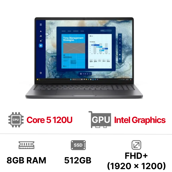 Laptop Dell Pro 16 PC16250 42LTU5PC16250 (Core 5 120U|8GB|512GB|OB|16 inch FHD+|Win11)