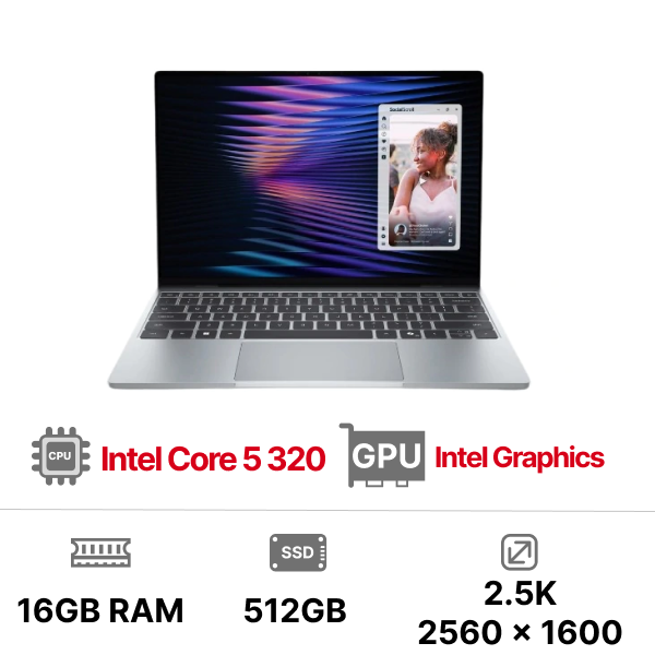 Laptop Dell XPS 13 DX13260 DX3C5376W1-SKY (Intel Core 5 320 | 16GB LPDDR5x | 512GB | Intel Graphics | 13.4 inch 2.5K | Touch | Windows 11 | Office+M365B | Xanh)