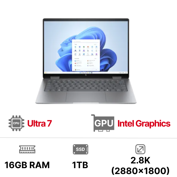 Laptop HP Envy X360 14-FC0156TU (Ultra 7-155U|16GB|1TB|Inter Graphics|14inch 2.8K|Pen|Win11)