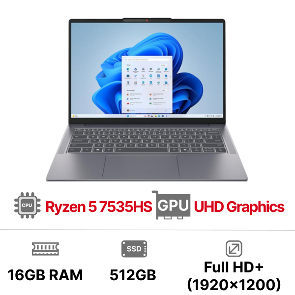 Laptop Lenovo ideaPad Slim 3 14ARP10 83K6005VVN (R5 7535HS 16GB 512GB SSD 14 inch WUXGA Win11 Grey Vỏ nhôm 2Y)
