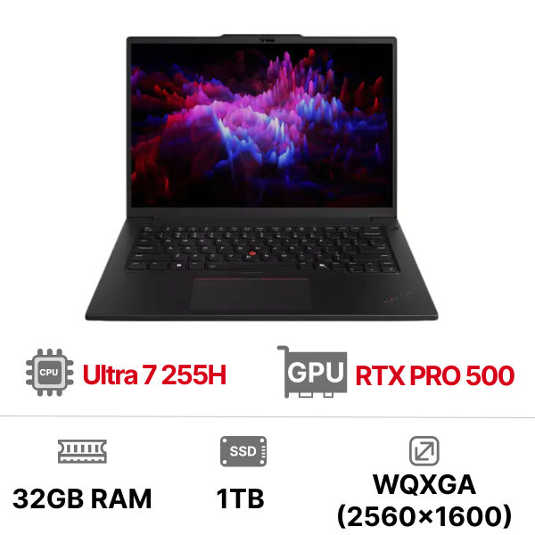 Laptop Lenovo ThinkPad P14s Gen 6 21QT005HVA (Ultra 7 255H 32GB 1TB RTX PRO 500 14.5 inch 3Y Đen)