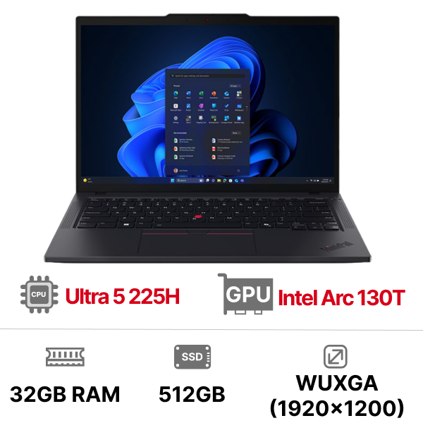 Laptop Lenovo ThinkPad T14 Gen 6 21QC0002VA (Ultra 5 225H | 32GB | 512GB | Intel® Arc™ 130T | 14.0inch WUXGA | No OS | Đen)
