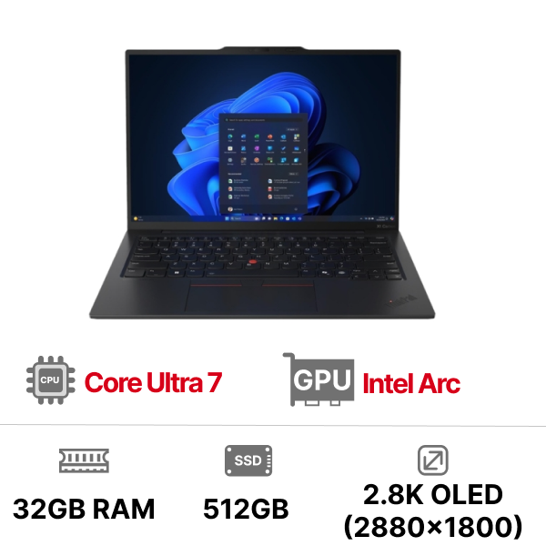 Laptop Lenovo ThinkPad X1 Carbon Gen 13 21NS010BVN (Intel Core Ultra 7 258V | Intel Arc | 14 inch 2.8K OLED | 32GB | 512GB | Win 11 Pro | Đen)