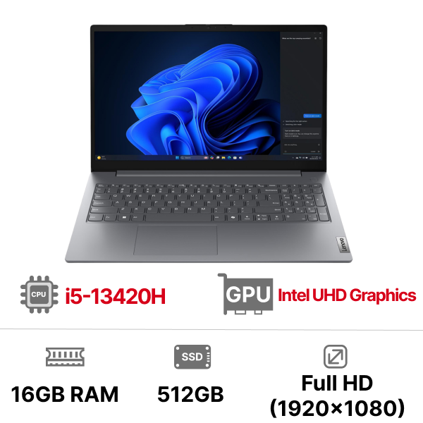 Laptop Lenovo V15 G5 IRL 83HF00BSVA (i5-13420H| 16GB| 512SSD| OB| 15.6 FHD| Dos)