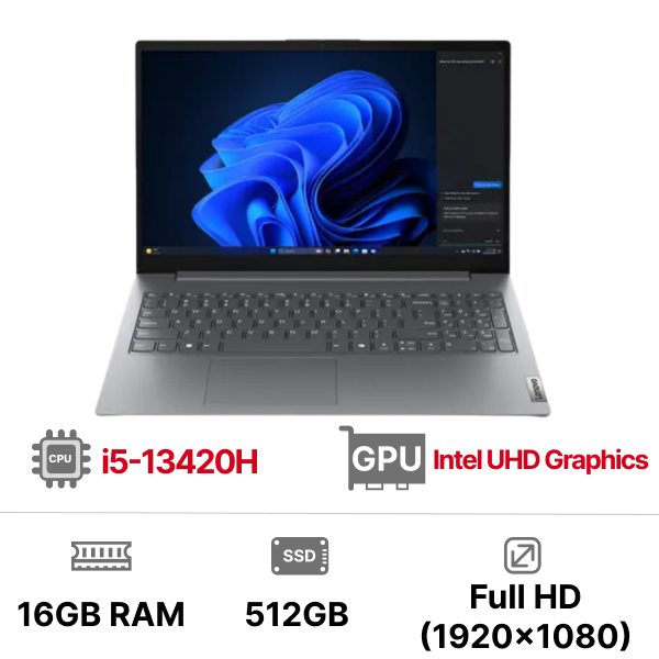 Laptop Lenovo V15 G5 IRL 83HF00BYVN (i5-13420H| 16GB| 512SSD| OB| 15.6 FHD| Win11)