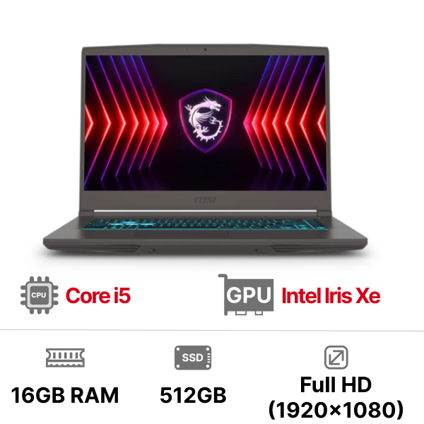 Laptop MSI Gaming Thin 15 B13UCX - 2080VN (i5 13420H|16GB|512GB|RTX 2050 4GB|15.6inch Full HD 144Hz| Win11)