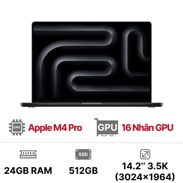 MacBook Pro M4 Pro 14 inch 16GPU 12CPU 24GB 512GB - Chính hãng VN