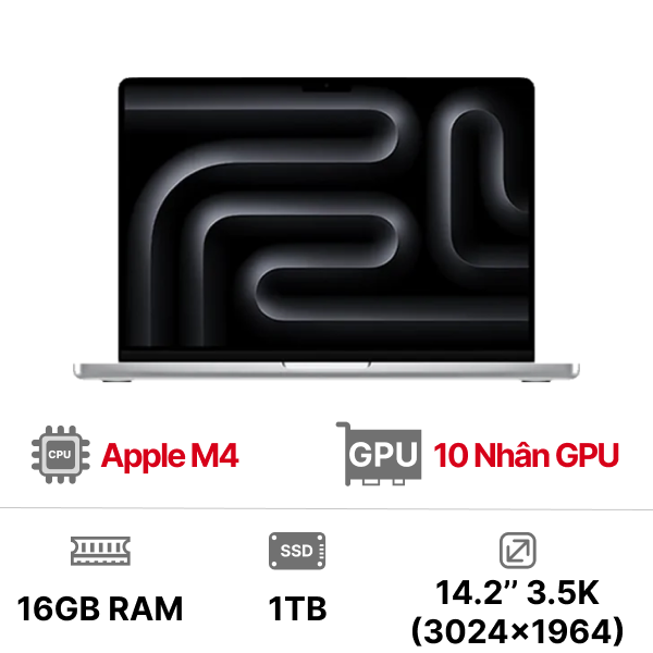 MacBook Pro M4 14 inch 10GPU 10CPU 16GB 1TB - Chính hãng VN