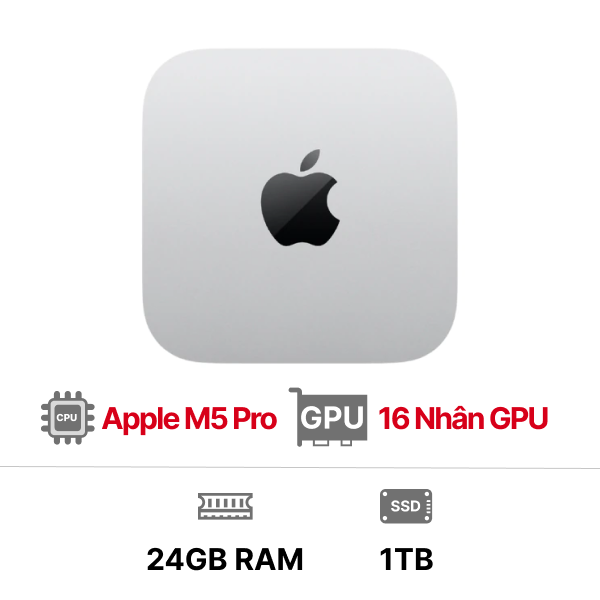 Mac mini M5 Pro 16GPU 15CPU 24GB 1TB - Chính hãng VN