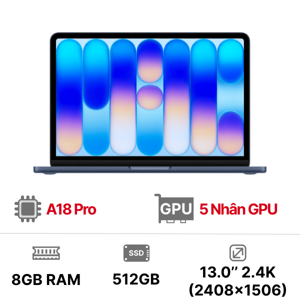 MacBook Neo A18 Pro 13 inch 2026 6CPU 5GPU 8GB 512GB Touch ID