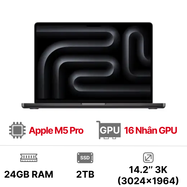 MacBook Pro M5 Pro 2026 14 inch 15CPU 16GPU 24GB 2TB