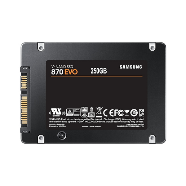Ổ cứng SSD gắn trong Samsung 870 Evo 250GB 2.5 SATA III upto 560MB s (MZ-77E250BW)