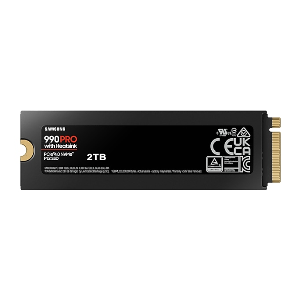 Ổ cứng SSD gắn trong Samsung 990 Pro Heatsink 2TB PCIe Gen 4.0 x4 NVMe V-NAND M.2 2280 upto 7450MB s (MZ-V9P2T0CW)