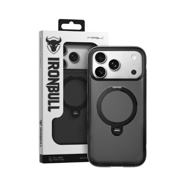 Ốp lưng MagSafe iPhone 18 Pro Max 17 Pro Max Mipow IronBull AirEX Stand trong suốt
