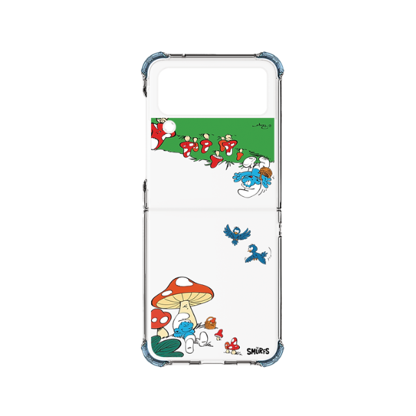 GP-FPF721HIAGW - Ốp lưng Samsung Galaxy Z Flip4 Clear in hình Smurfs trắng