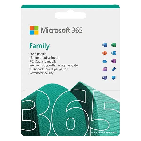 Phần mềm Microsoft 365 Family (Tối đa 6 người) | 12 tháng | 1 TB OneDrive 5 thiết bị người [Key Gia hạn mua mới]