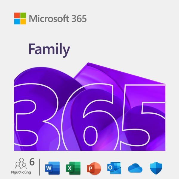 6GQ-00083 - Phần mềm Microsoft 365 Family AI Copilot (Tối đa 6 người) | 12 tháng | 1 TB OneDrive người 5 thiết bị (Bản key điện tử)