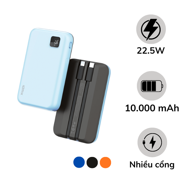 Pin dự phòng sạc nhanh IDMIX 10.000 mAh PD 20W Power Mate P10CiPro