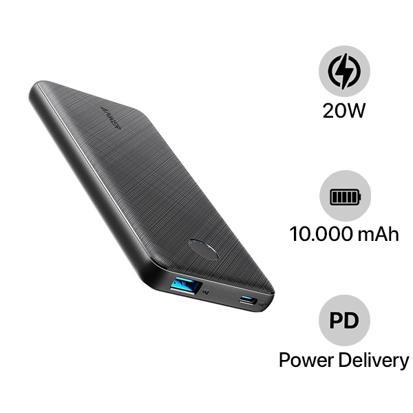 Pin sạc dự phòng Anker 10.000 mAh PD 20W PowerCore Slim A1245