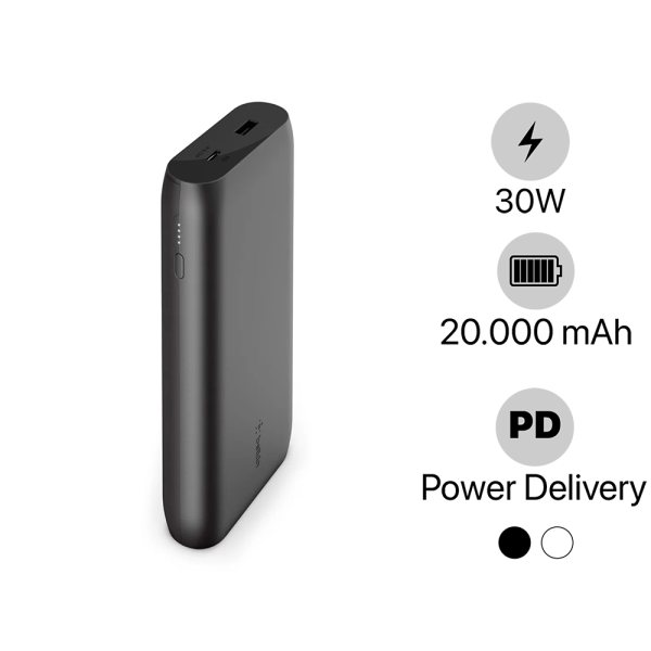 BPB002BTWT - Pin sạc dự phòng Belkin 20.000 mAh 30W PD Polymer Pocket Power BPB002 - BPB002BTWT