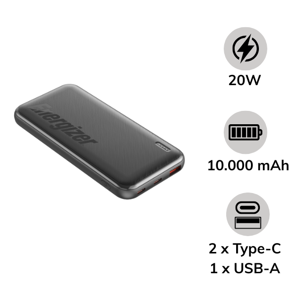 Pin sạc dự phòng Energizer 10.000 mAh 3.7V Li-Polymer UE10055PQ