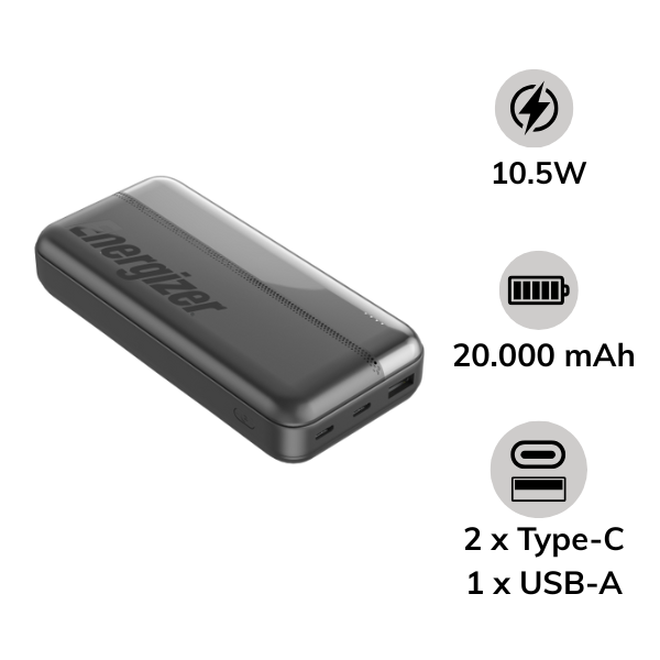 Pin sạc dự phòng Energizer 20.000 mAh 3.7V Li-Polymer